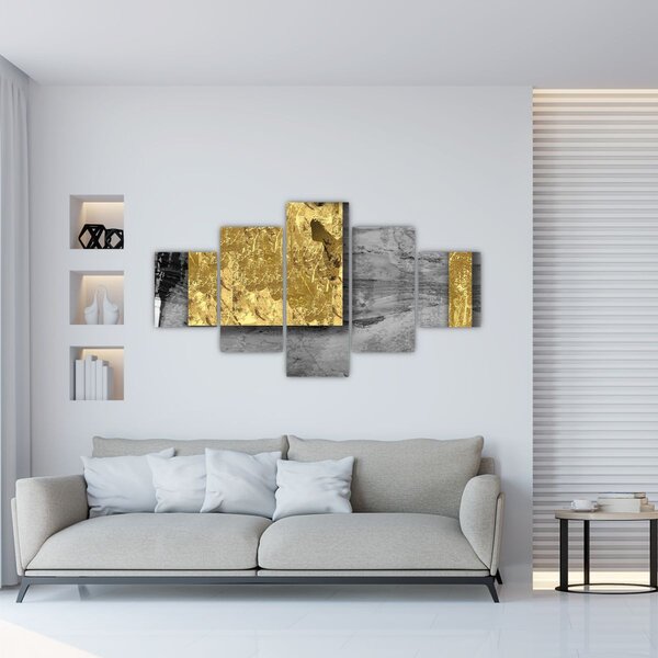 Obraz - Złote kwadraty N⁰2 (125x70 cm)
