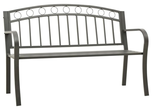 Ławka ogrodowa, szara, 120 cm, stalowa