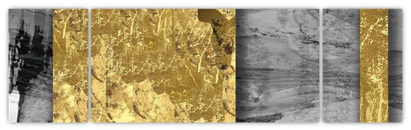 Obraz - Złote kwadraty N⁰2 (170x50 cm)