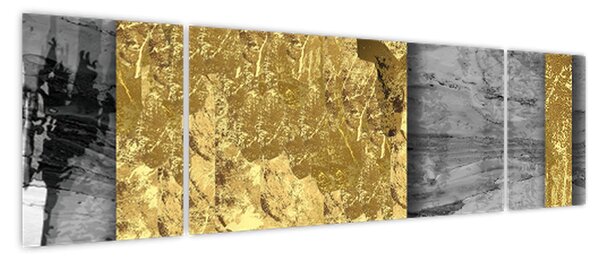 Obraz - Złote kwadraty N⁰2 (170x50 cm)