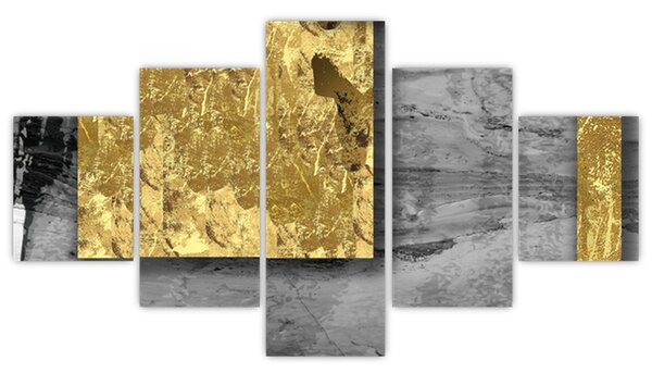 Obraz - Złote kwadraty N⁰2 (125x70 cm)