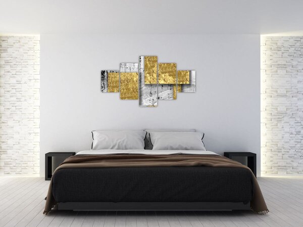 Obraz - Złote kwadraty N⁰3 (125x70 cm)
