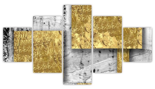 Obraz - Złote kwadraty N⁰3 (125x70 cm)