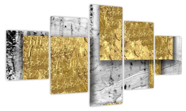Obraz - Złote kwadraty N⁰3 (125x70 cm)