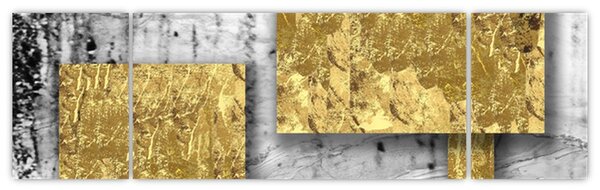 Obraz - Złote kwadraty N⁰3 (170x50 cm)