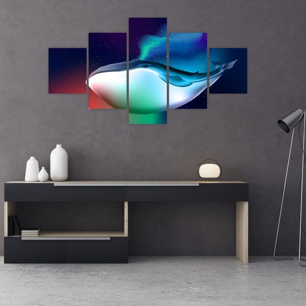 Obraz - Wieloryb w kosmosie (125x70 cm)