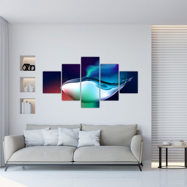 Obraz - Wieloryb w kosmosie (125x70 cm)