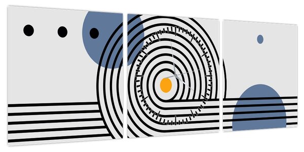 Obraz - Minimalistyczna abstrakcja N⁰1 (z zegarem) (90x30 cm)