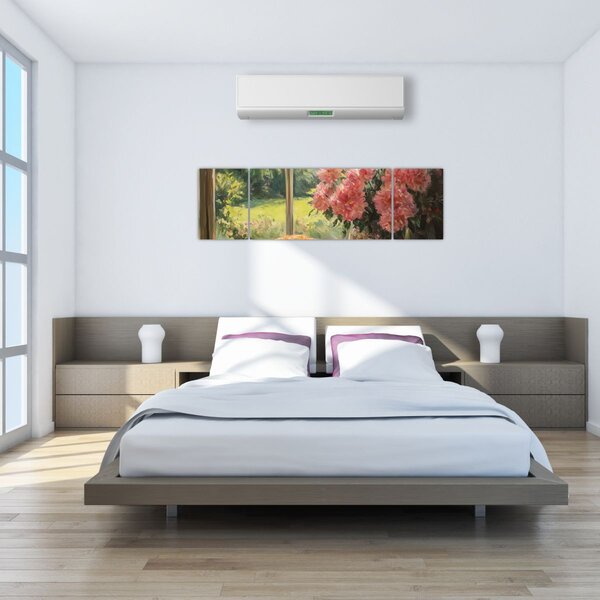 Obraz - Kot na oknie (170x50 cm)
