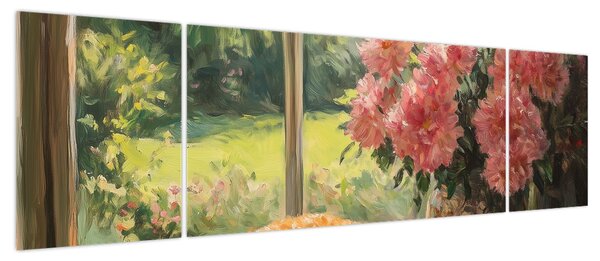Obraz - Kot na oknie (170x50 cm)