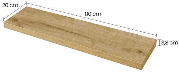 Minimalistyczna półka wisząca 80 cm dąb artisan E8-N26