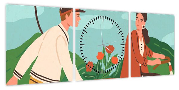 Obraz - Piękny dzień (z zegarem) (90x30 cm)