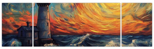 Obraz - Latarnia morska w falach (170x50 cm)