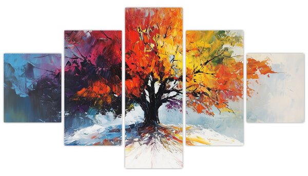 Obraz - Kolorowe drzewo (125x70 cm)
