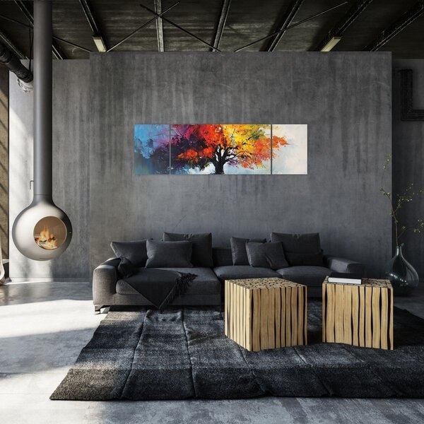 Obraz - Kolorowe drzewo (170x50 cm)