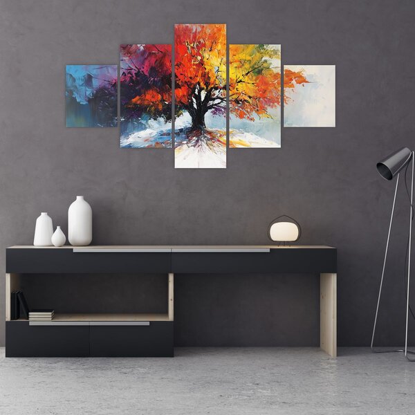 Obraz - Kolorowe drzewo (125x70 cm)
