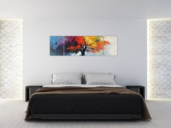 Obraz - Kolorowe drzewo (170x50 cm)