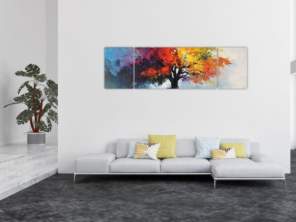 Obraz - Kolorowe drzewo (170x50 cm)