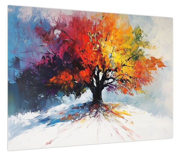 Obraz - Kolorowe drzewo (70x50 cm)