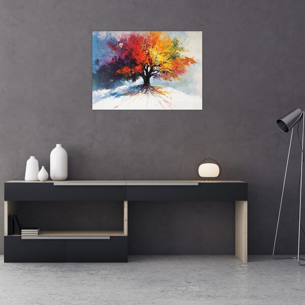 Obraz - Kolorowe drzewo (70x50 cm)
