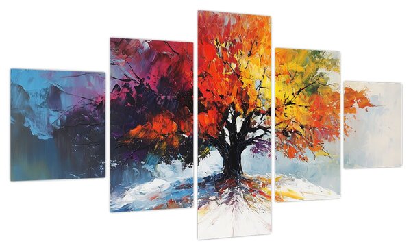 Obraz - Kolorowe drzewo (125x70 cm)