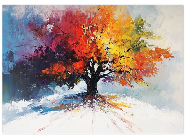 Obraz - Kolorowe drzewo (70x50 cm)