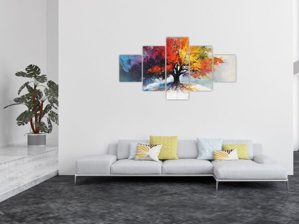Obraz - Kolorowe drzewo (125x70 cm)