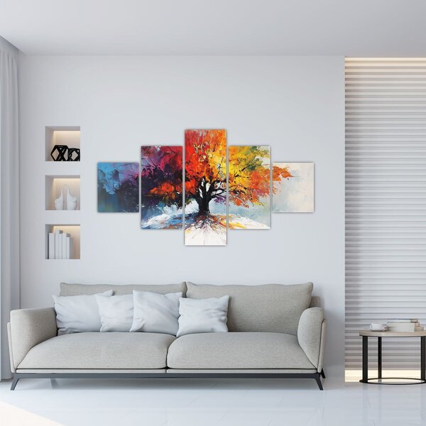 Obraz - Kolorowe drzewo (125x70 cm)