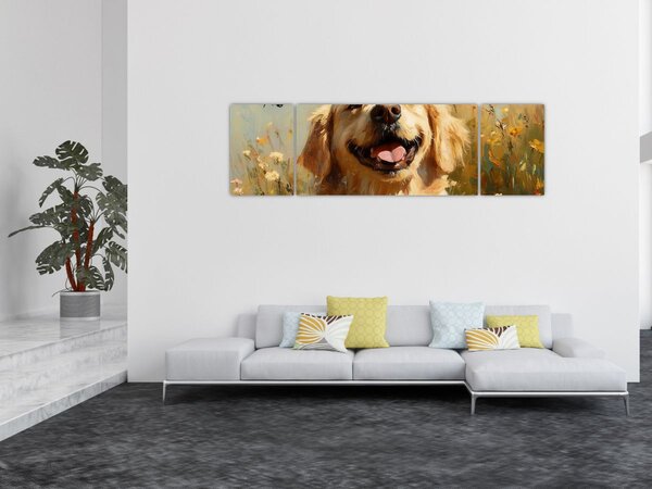 Obraz - Szczęśliwy piesek (170x50 cm)