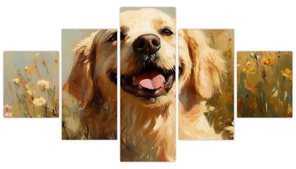 Obraz - Szczęśliwy piesek (125x70 cm)