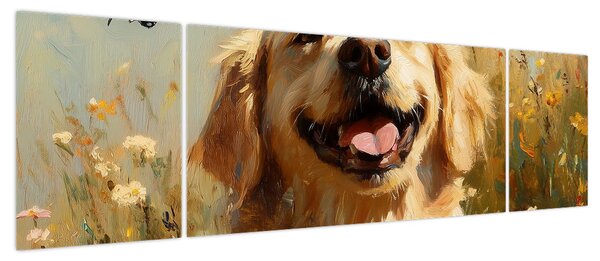 Obraz - Szczęśliwy piesek (170x50 cm)