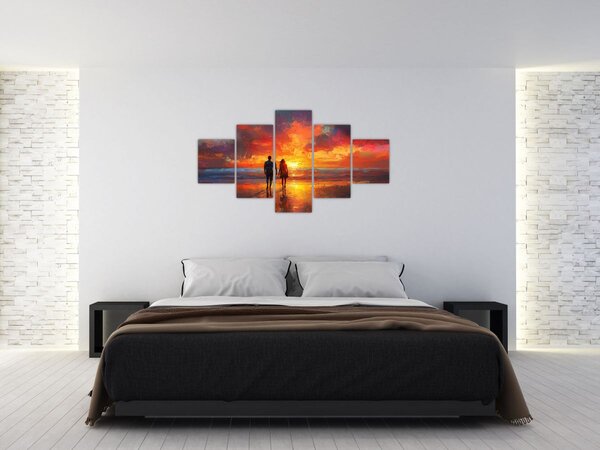Obraz - Spacer po plaży (125x70 cm)