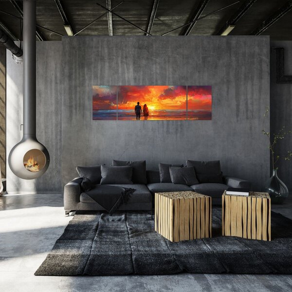 Obraz - Spacer po plaży (170x50 cm)