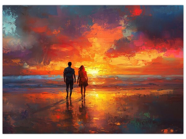 Obraz - Spacer po plaży (70x50 cm)