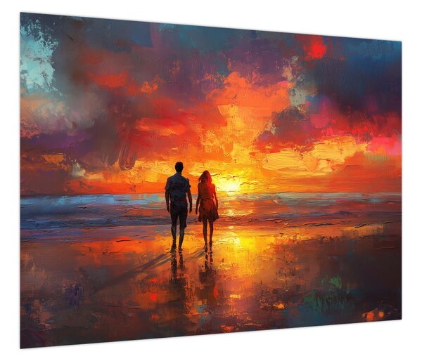 Obraz - Spacer po plaży (70x50 cm)