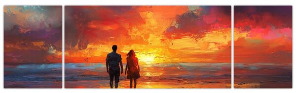 Obraz - Spacer po plaży (170x50 cm)