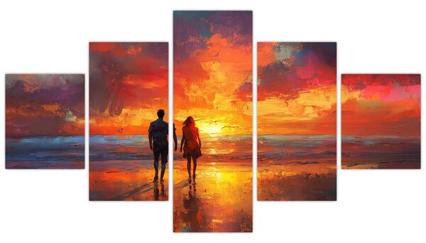 Obraz - Spacer po plaży (125x70 cm)