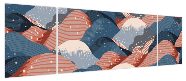 Obraz - Japońskie fale (170x50 cm)