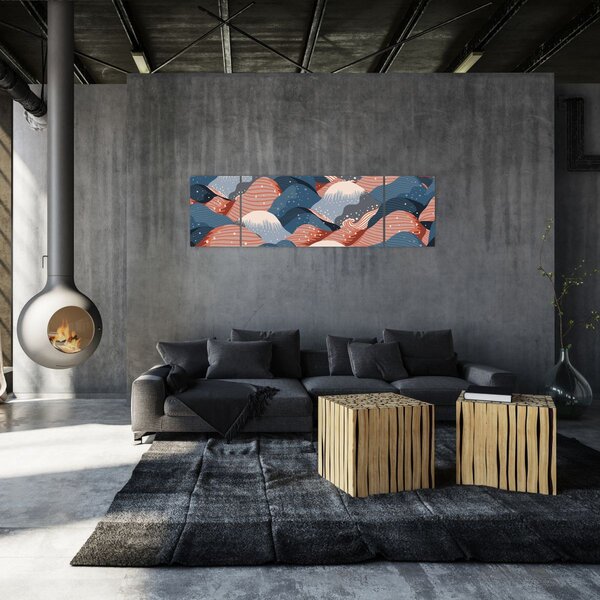 Obraz - Japońskie fale (170x50 cm)