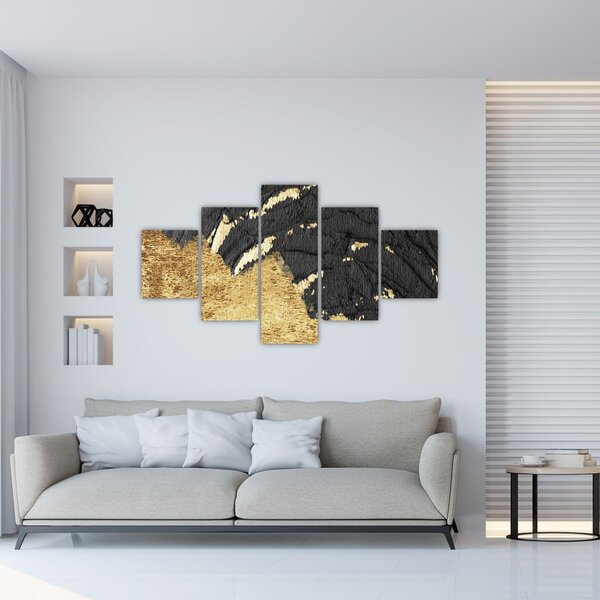 Obraz - Złota struktura N⁰1 (125x70 cm)