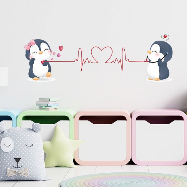 PIPPER | Naklejka na ścianę "Pingwiny" 57x18cm