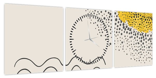 Obraz - Abstrakcyjny obraz plaży N⁰1 (z zegarem) (90x30 cm)