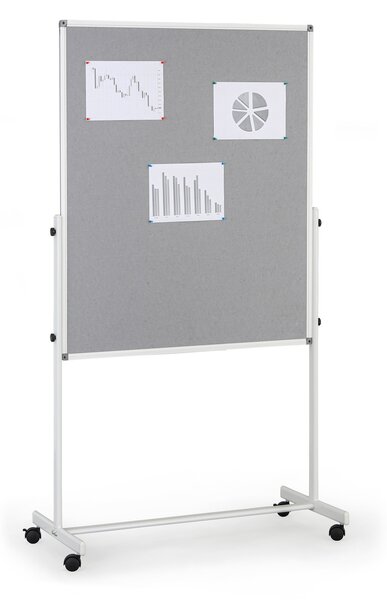 Mobilny flipchart, powierzchnia kombinowana, 1200 × 1000 mm