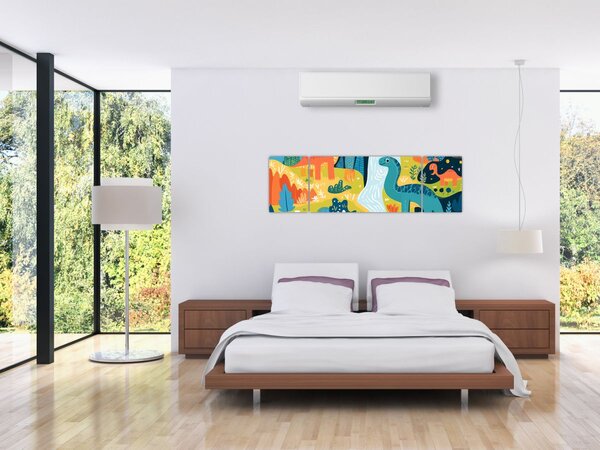 Obraz - Wesołe dinozaury (170x50 cm)