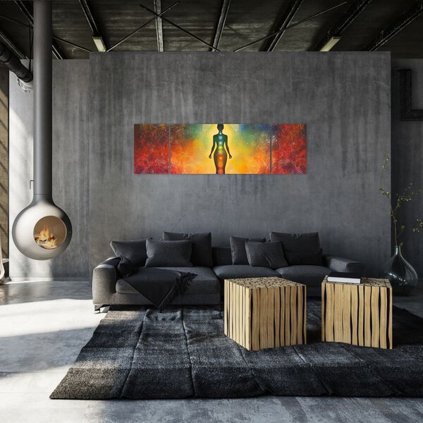 Obraz - Kobieta i czakry (170x50 cm)