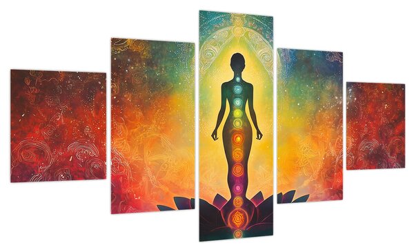 Obraz - Kobieta i czakry (125x70 cm)