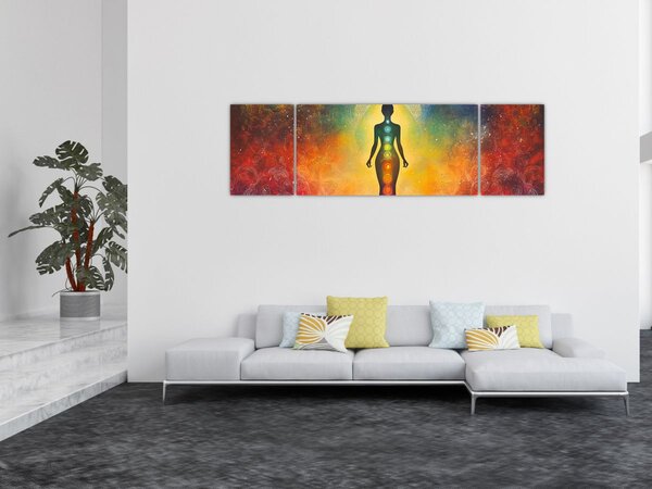 Obraz - Kobieta i czakry (170x50 cm)