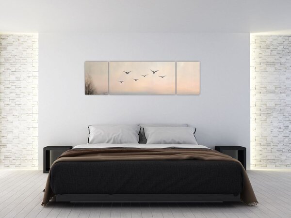 Obraz - Stado ptaków (170x50 cm)