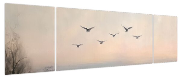Obraz - Stado ptaków (170x50 cm)