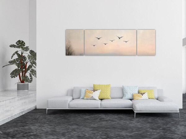 Obraz - Stado ptaków (170x50 cm)